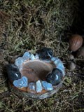 Black Onyx and Celestite Tealight Holder