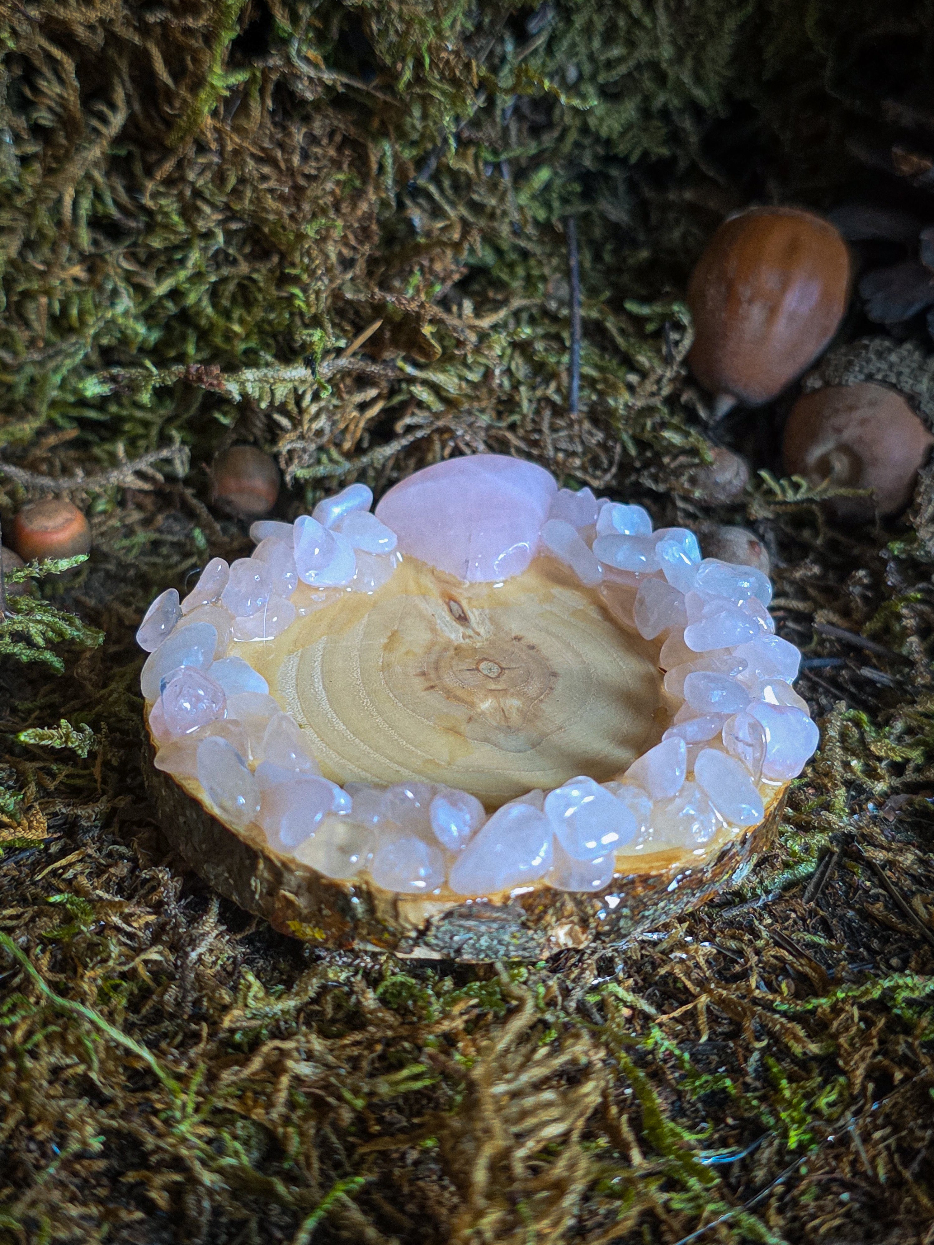 Rose Quartz Tumbled Tealight Holder