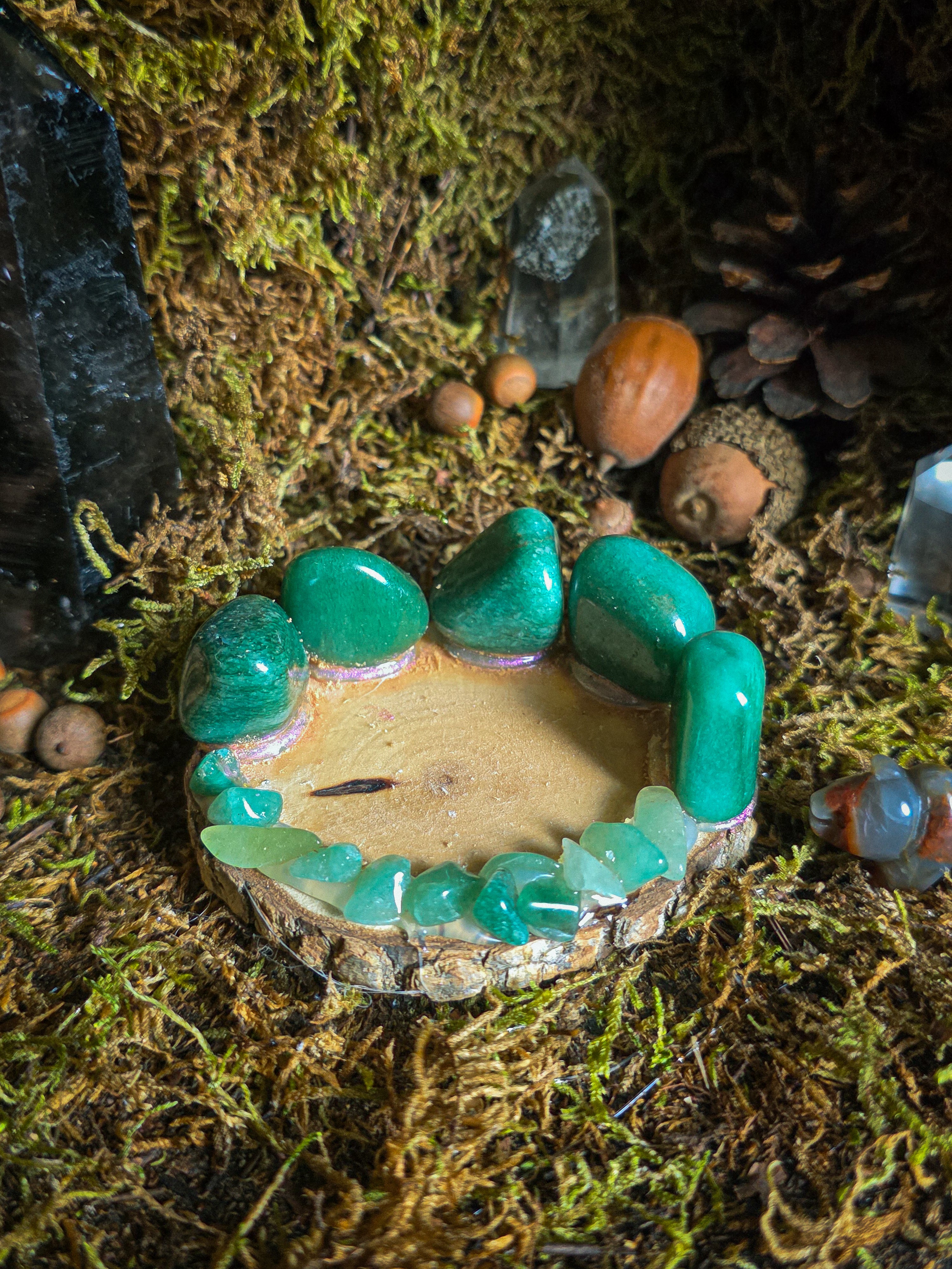 Green Aventurine Tealight Holder OptionB
