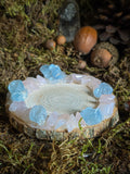 Celestite and Rose Quartz Chip Tealight Holder