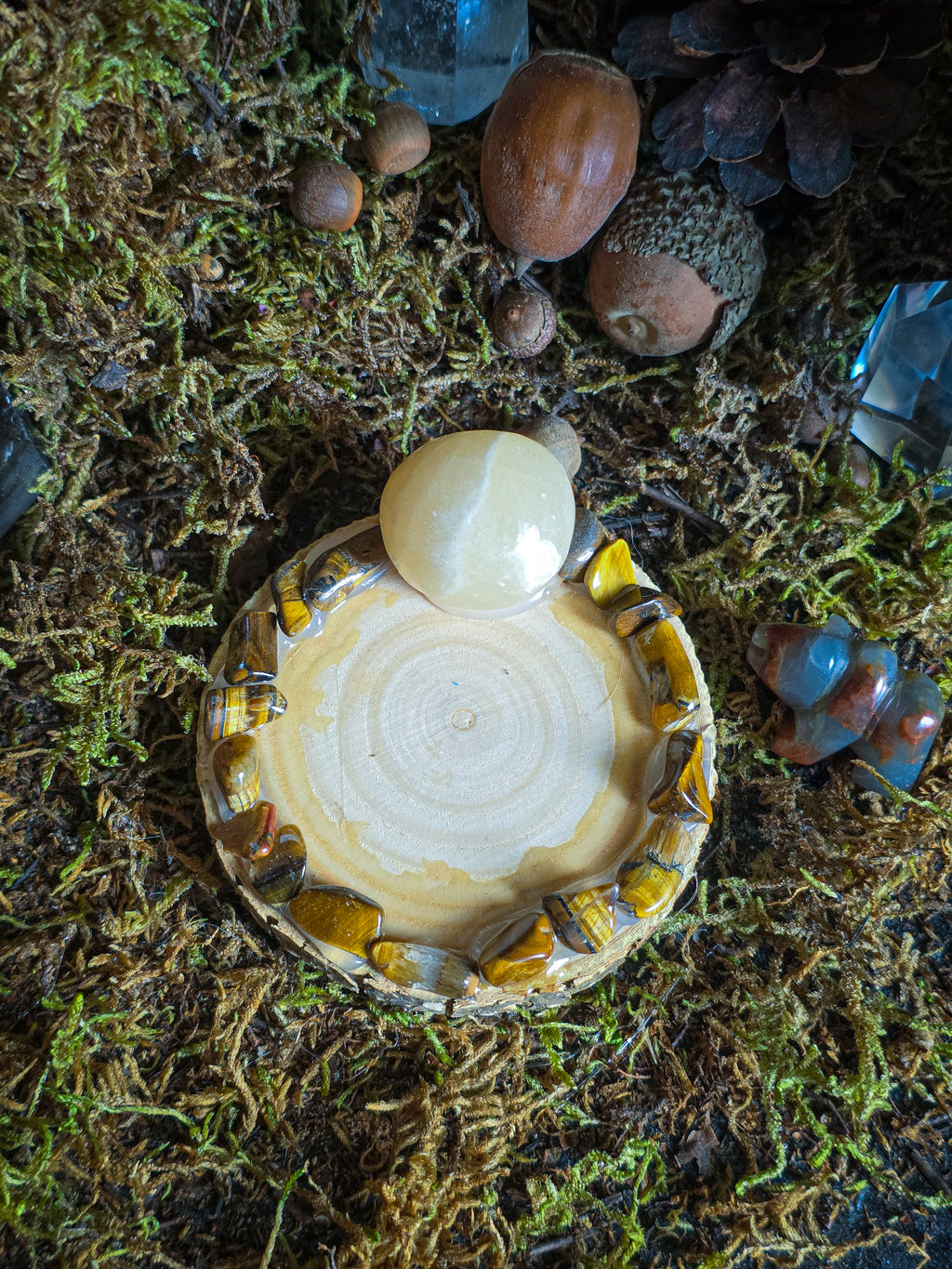 Honey Calcite Manifestation Tealight Holder OptionA