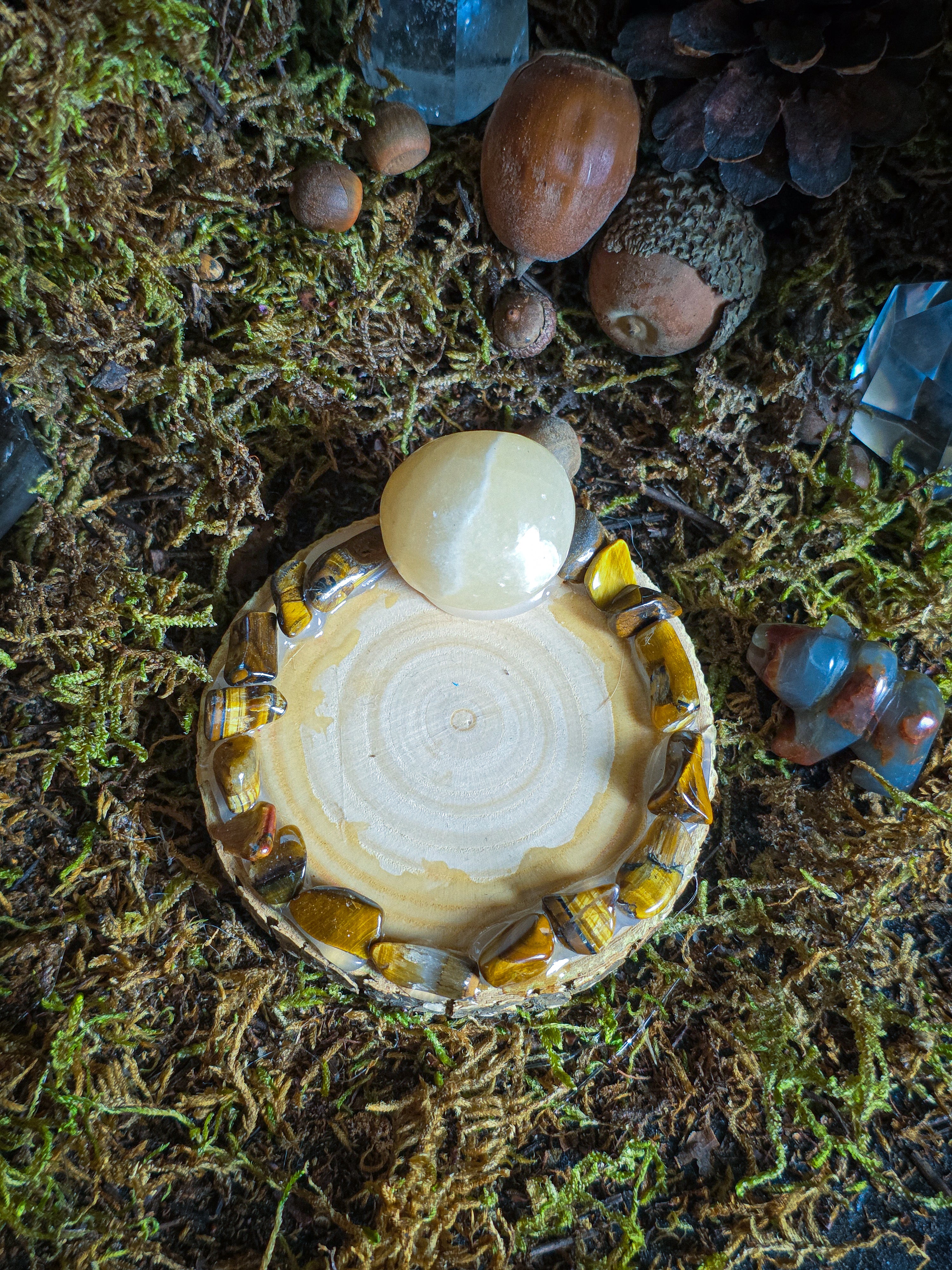 Honey Calcite Manifestation Tealight Holder OptionA