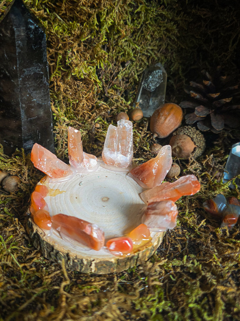 Raw Carnelian Fortress Tealight Holder