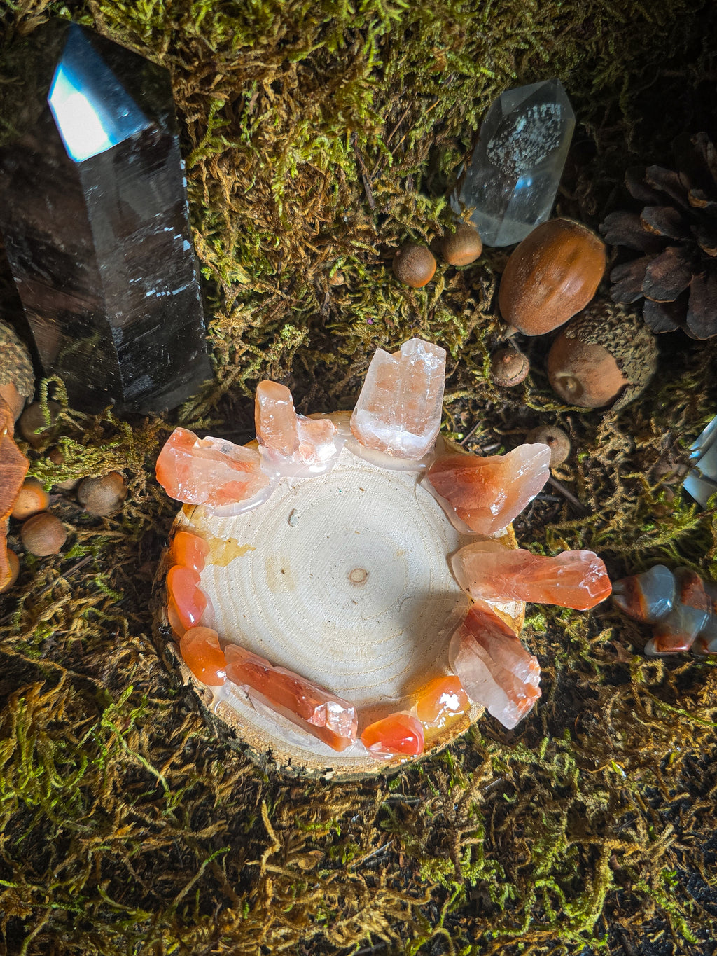 Raw Carnelian Fortress Tealight Holder
