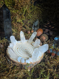 Raw Quartz Fortress Tealight Holder