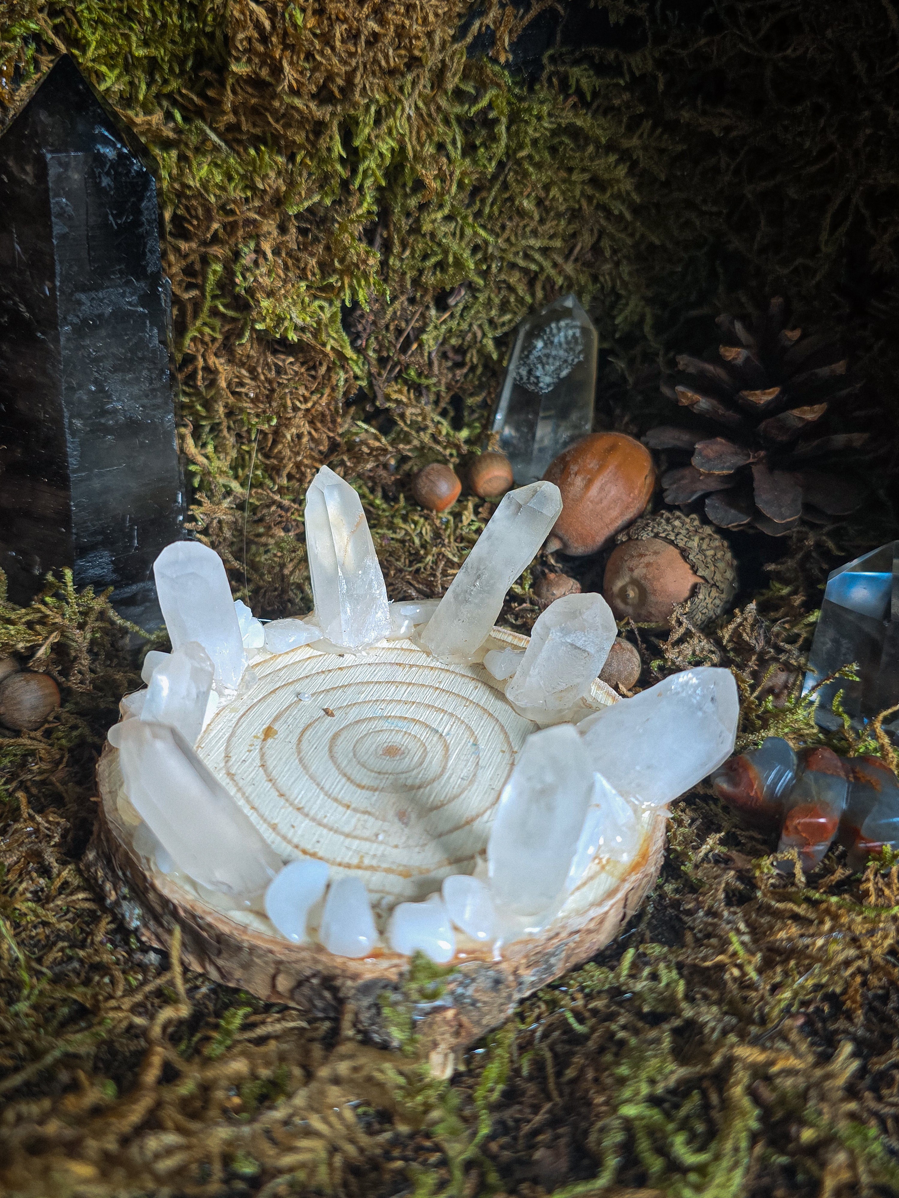 Raw Quartz Fortress Tealight Holder
