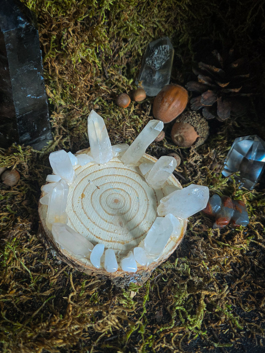Raw Quartz Fortress Tealight Holder