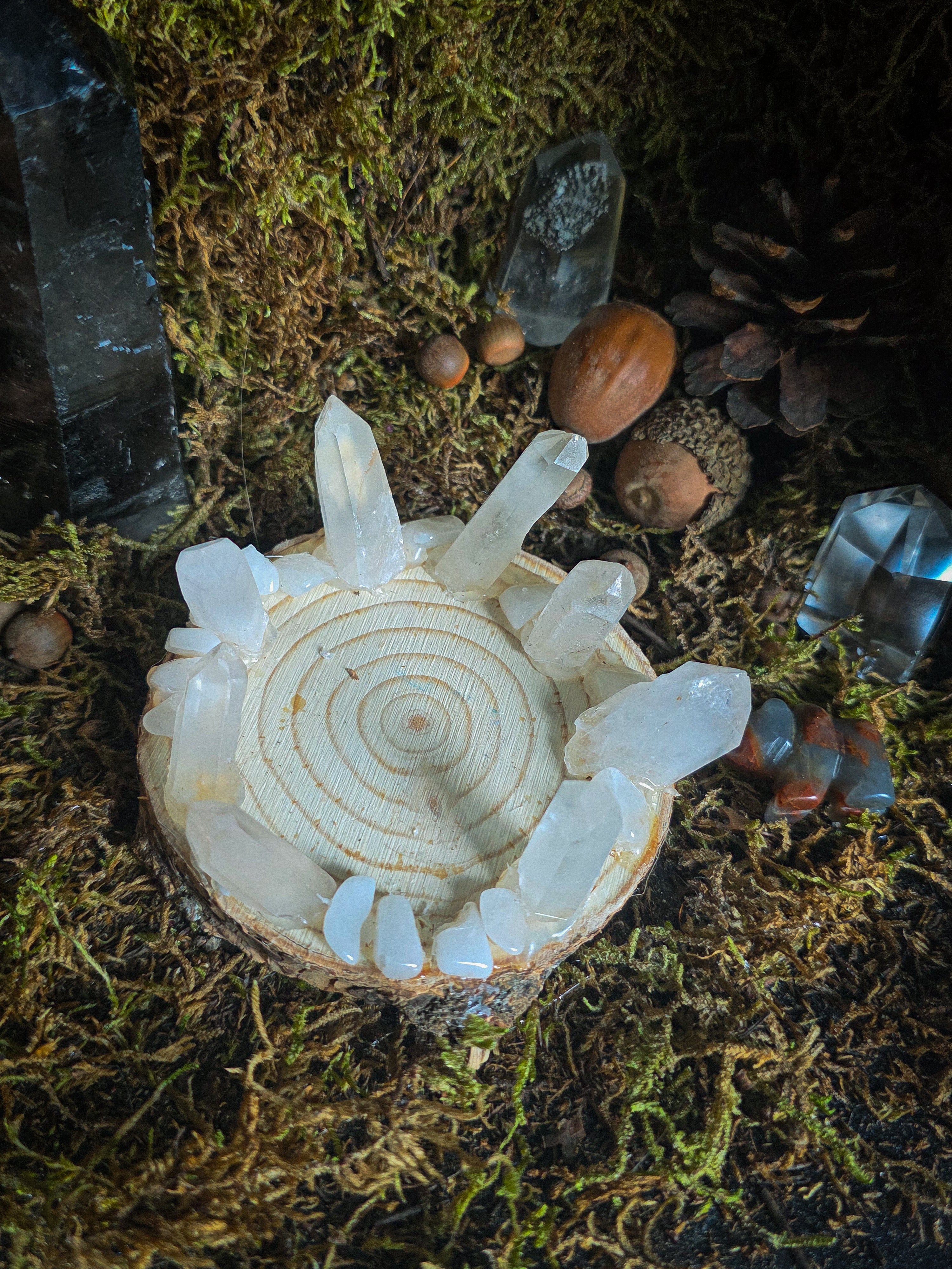Raw Quartz Fortress Tealight Holder
