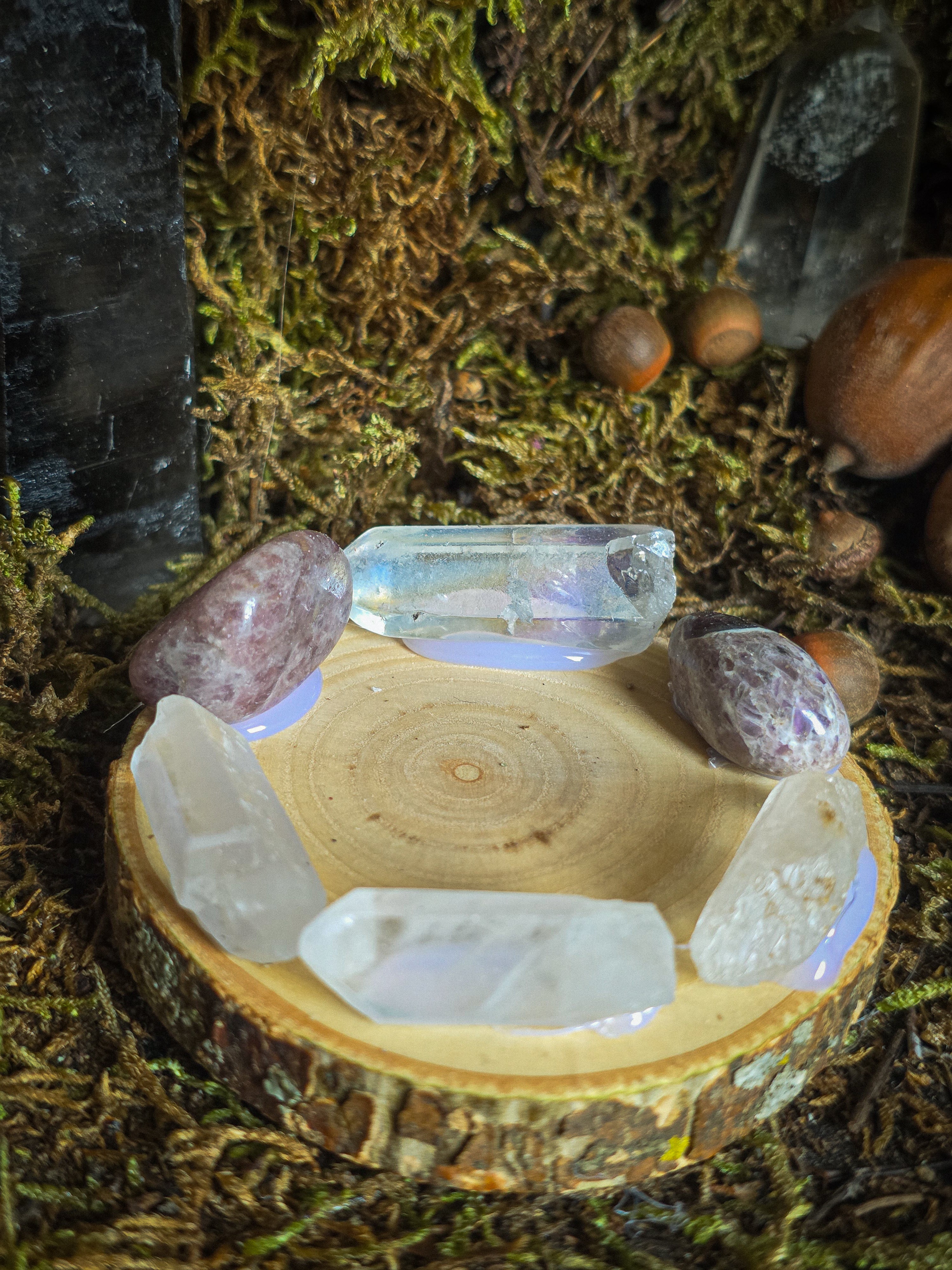 Aura Quartz Crystal Tealight Holder