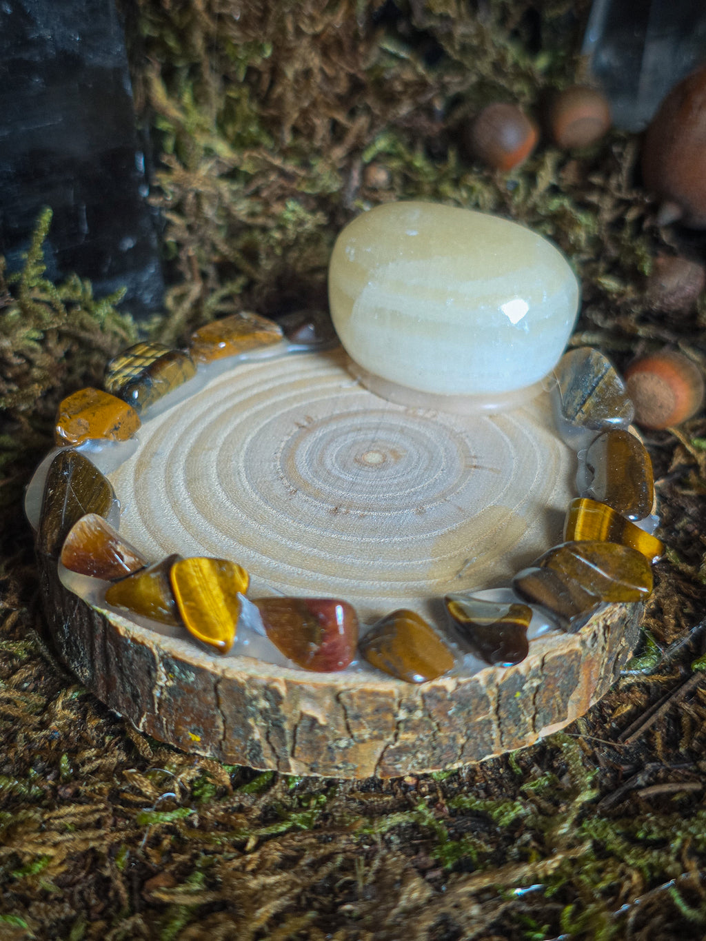 Honey Calcite Manifestation Tealight Holder OptionB