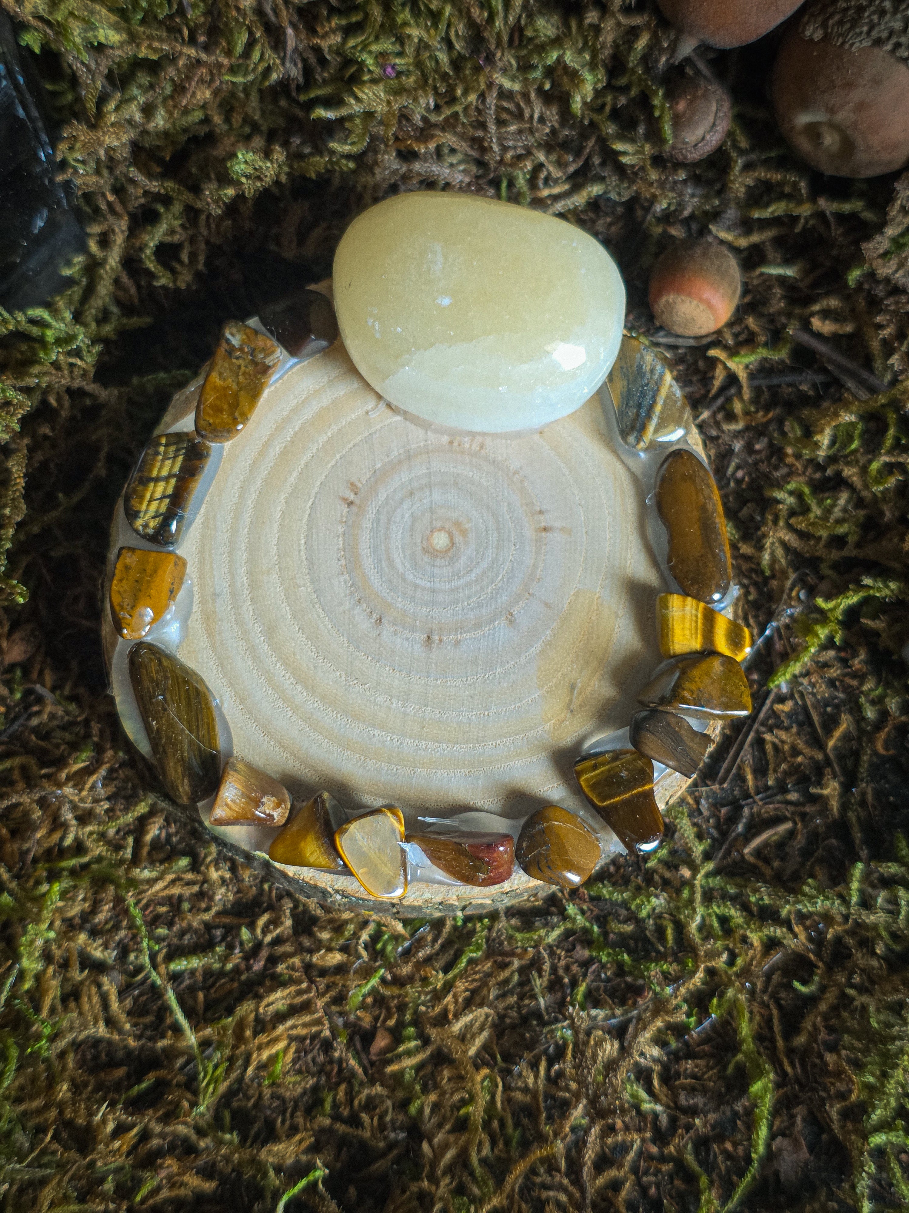 Honey Calcite Manifestation Tealight Holder OptionB