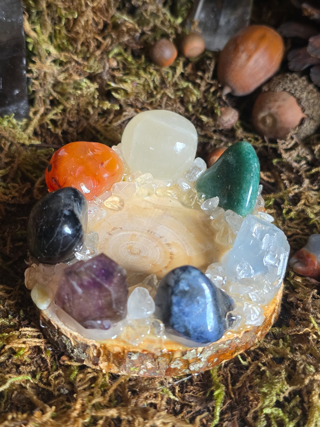 Chakra Crystal Tealight Holder OptionD