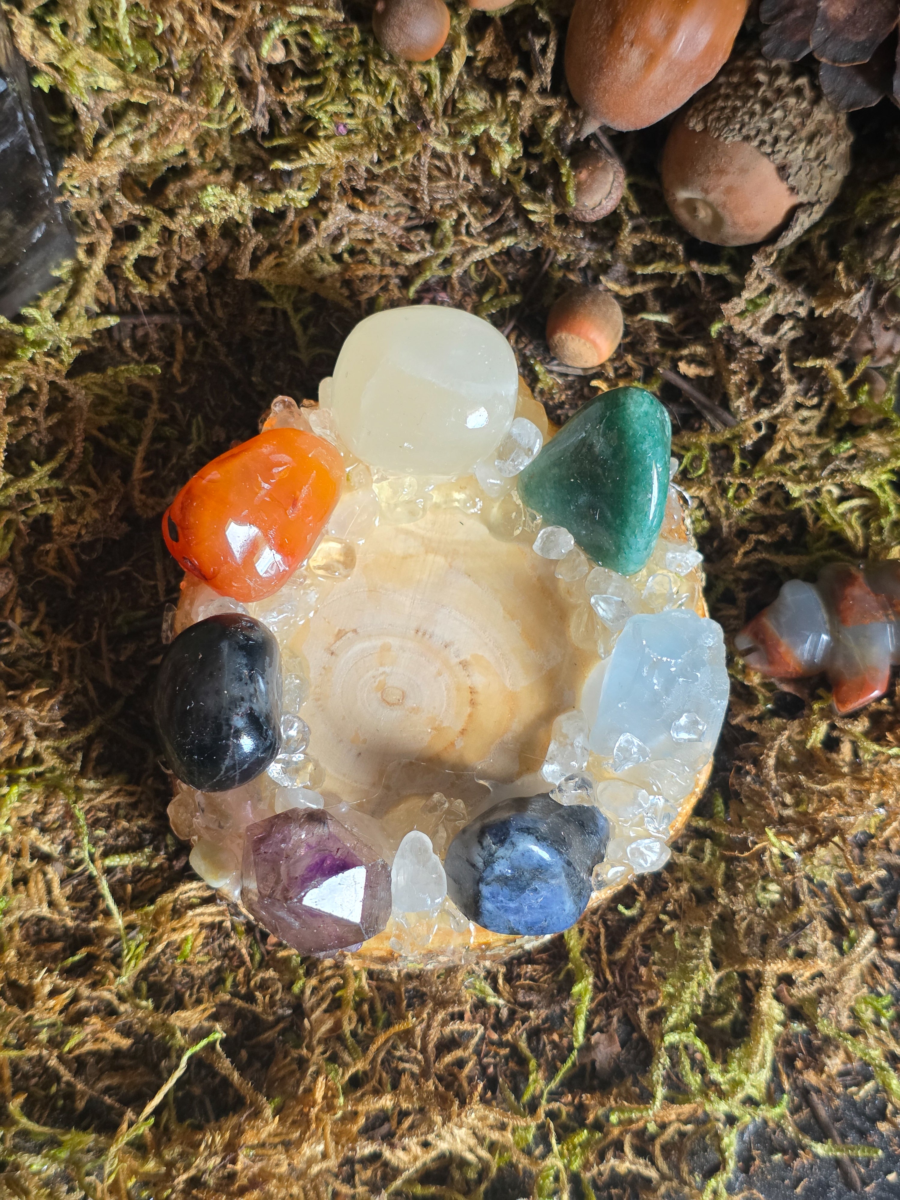 Chakra Crystal Tealight Holder OptionD