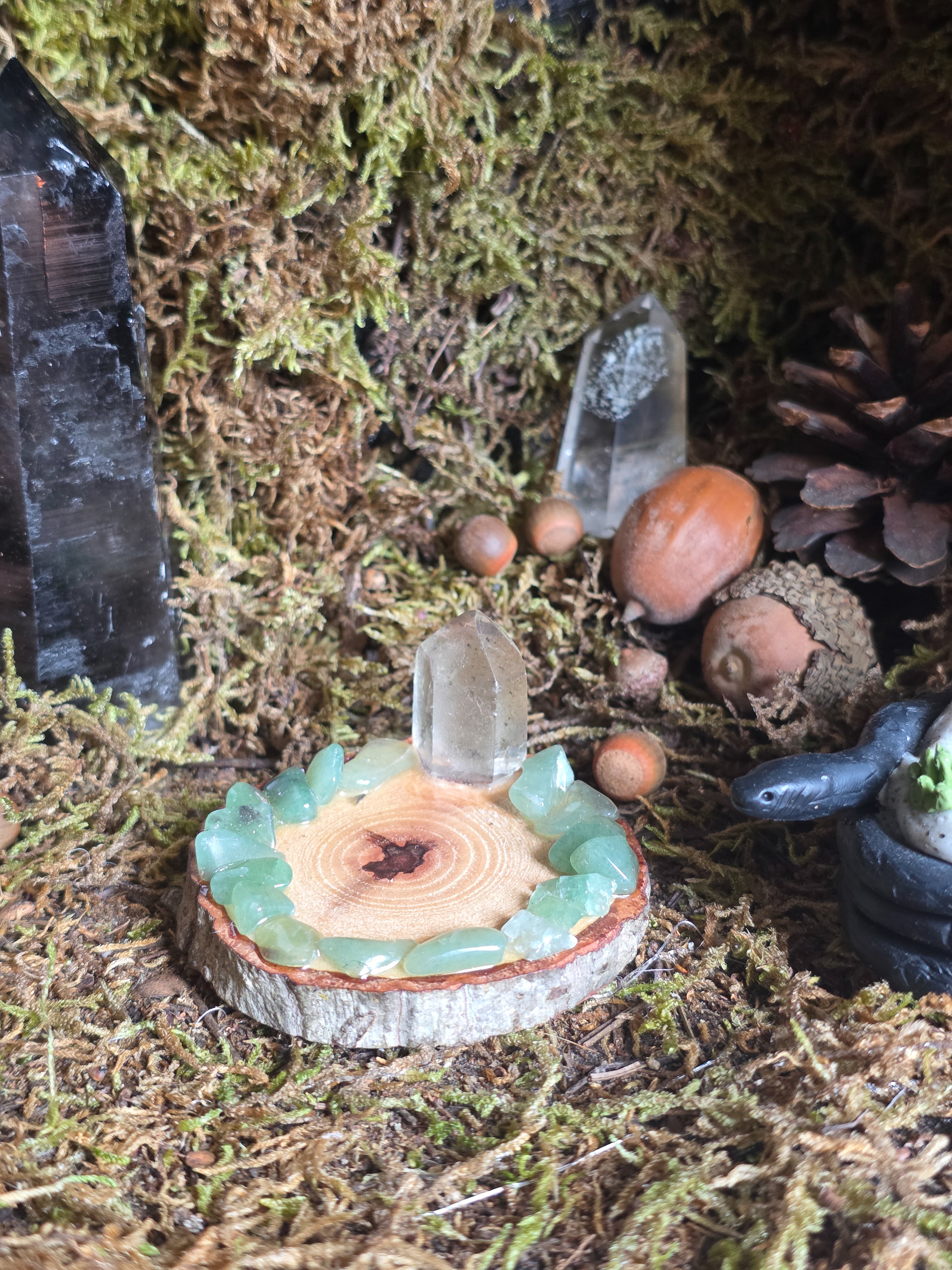 Mini Quartz Tower Tealight Holder OptionE